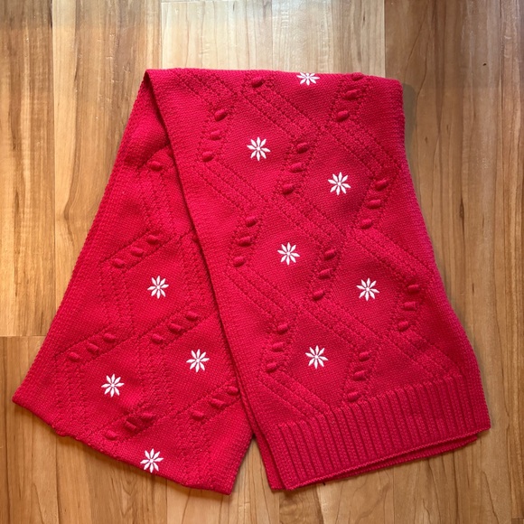 Talbots Bobble Argyle Knit Scarf - Picture 2 of 3